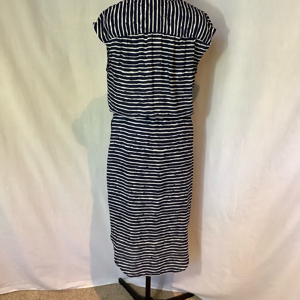 Banana Republic Navy and White Striped Midi Dress - Picture 8 of 9